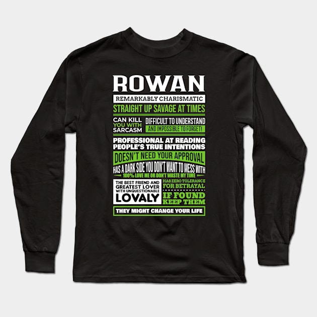 Rowan Long Sleeve T-Shirt by Ban Guns Not Books- Typography fullcolor